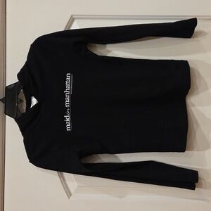 NWOT Maid In Manhattan Black Long Sleeve Hoodie Top Size M